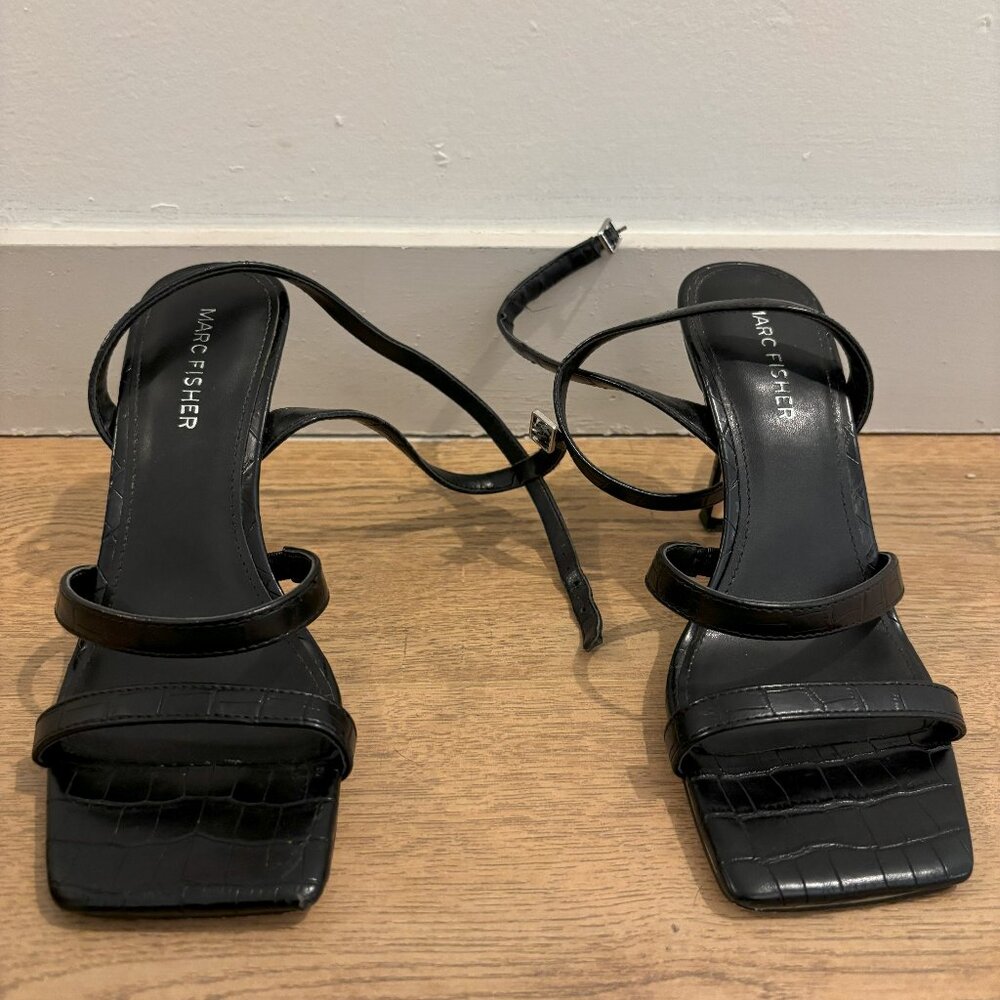 Black Strappy Heels - Marc Fisher